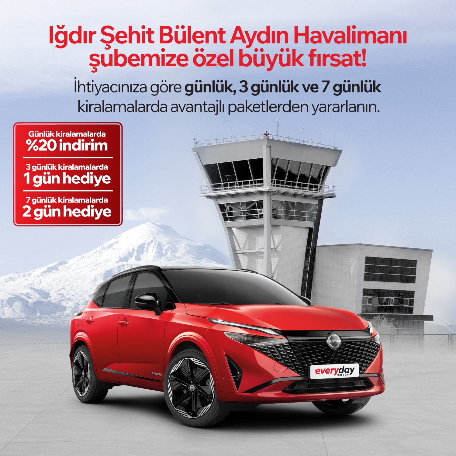 Iğdır Havalimanı Günlük Araç Kiralama Kampanyası